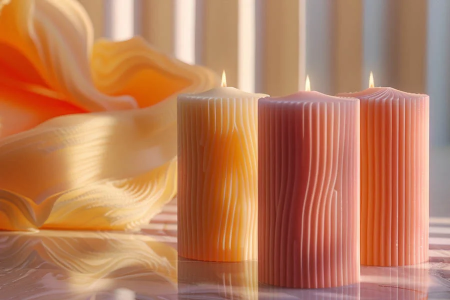 Vertical Stripe Wax Candles